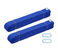 YELARXI Karate Belt, Martial Arts Ranking Belts with Name Tag Solid Cotton Double-Layered Core Long Soft Uniform Training Equipment Fitting for (Taekwondo/Karate/Judo) 9.2ft&2Pcs&Blue