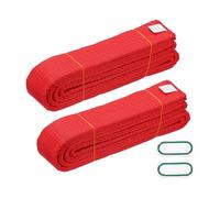 YELARXI Karate Belt, Martial Arts Ranking Belts with Name Tag Solid Cotton Double-Layered Core Long Soft Uniform Training Equipment Fitting for (Taekwondo/Karate/Judo) 5.2ft&2Pcs&Red