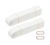 YELARXI Karate Belt, Martial Arts Ranking Belts with Name Tag Solid Cotton Double-Layered Core Long Soft Uniform Training Equipment Fitting for (Taekwondo/Karate/Judo) 5.9ft&2Pcs&White