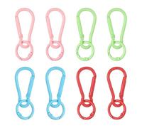 YELARXI Key Clip for Purse, Spring Snap Clip with O-Ring Quick Release Key Holder Colorful Metal Keychain Hooks Pink/Red/Blue/Green & 8 Pcs-Fitting for(DIY Bag/Handbag Charm/Organizer)