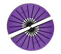 YELARXI Large Folding Fans for Line Dancing, Foldable Decorative Handheld Folding Hand Clacking Fan, 2Pcs&12.6"&Purple/Black -for Women Edm Party Club Performance Dance