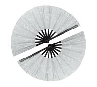 YELARXI Large Folding Fans for Line Dancing, Foldable Decorative Handheld Folding Hand Clacking Fan, 2Pcs&12.6"&Glitter&Silver/Black -for Women Edm Party Club Performance Dance