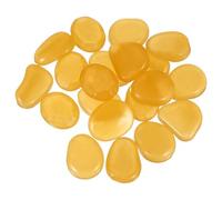 YELARXI Large Glow in the Dark Stones, Luminous Pebbles Stones Glowing Rocks Decorative Light Up Pebbles Fitting for (Fish Tank/Outdoor Garden Decor/Yard/Walkway) 20 Pcs & Orange Yellow
