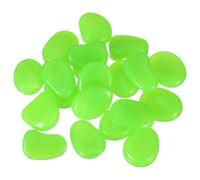 YELARXI Large Glow in the Dark Stones, Luminous Pebbles Stones Glowing Rocks Decorative Light Up Pebbles Fitting for (Fish Tank/Outdoor Garden Decor/Yard/Walkway) 20 Pcs & Green