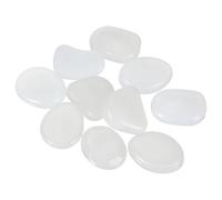 YELARXI Large Glow in the Dark Stones, Luminous Pebbles Stones Glowing Rocks Decorative Light Up Pebbles Fitting for (Fish Tank/Outdoor Garden Decor/Yard/Walkway) 10 Pcs & White