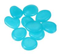 YELARXI Large Glow in the Dark Stones, Luminous Pebbles Stones Glowing Rocks Decorative Light Up Pebbles Fitting for (Fish Tank/Outdoor Garden Decor/Yard/Walkway) 10 Pcs & Light Blue