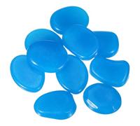 YELARXI Large Glow in the Dark Stones, Luminous Pebbles Stones Glowing Rocks Decorative Light Up Pebbles Fitting for (Fish Tank/Outdoor Garden Decor/Yard/Walkway) 10 Pcs & Dark Blue