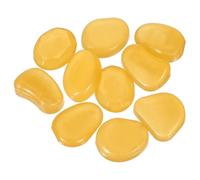 YELARXI Large Glow in the Dark Stones, Luminous Pebbles Stones Glowing Rocks Decorative Light Up Pebbles Fitting for (Fish Tank/Outdoor Garden Decor/Yard/Walkway) 10 Pcs & Orange Yellow