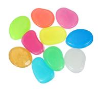 YELARXI Large Glow in the Dark Stones, Luminous Pebbles Stones Glowing Rocks Decorative Light Up Pebbles Fitting for (Fish Tank/Outdoor Garden Decor/Yard/Walkway) 10 Pcs & Multicolor