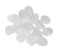 YELARXI Large Glow in the Dark Stones, Luminous Pebbles Stones Glowing Rocks Decorative Light Up Pebbles Fitting for (Fish Tank/Outdoor Garden Decor/Yard/Walkway) 20 Pcs & White