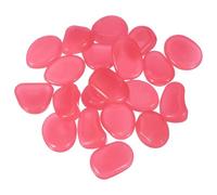 YELARXI Large Glow in the Dark Stones Resin Pink 20 Pcs | Luminous Pebbles Stones,Glowing Rocks,Decorative Light Up Pebbles,Fitting for Fish Tank,Outdoor Garden Decor,Yard,Walkway