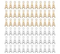 YELARXI Letter Charm A-Z Initial Alphabet Pendant Alloy Capital Charm, 0.3 Inch Width Fit for Jewelry Making Bracelets DIY Necklace - A (100 Pack, Bright Silver/Dark Gold)