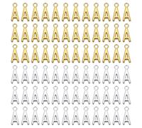 YELARXI Letter Charm A-Z Initial Alphabet Pendant Alloy Capital Charm, 0.3 Inch Width Fit for Jewelry Making Bracelets DIY Necklace - A (100 Pack, Dark Silver/Gold)