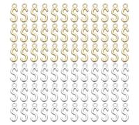 YELARXI Letter Charm A-Z Initial Alphabet Pendant Alloy Capital Charm, 0.4 Inch Width Fit for Jewelry Making Bracelets DIY Necklace - S (100 Pack, Bright Silver/Dark Gold)