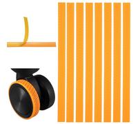 YELARXI Luggage Wheel Protection Cover, Silent Adhesive Silicone Suitcase Protective Covers, 8Pcs & Orange Y -Fitting for Essential Travel Spinner Wheel Suitcases Office Chair Casters
