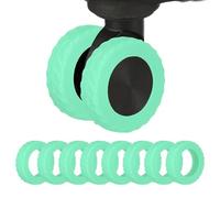 YELARXI Luggage Wheel Protection Cover, Wear Resistant Anti Noise Silicone Suitcase Protective Covers, 8Pcs &Mint Green &Wavy Pattern-Fitting for 2.2-2.6" Spinner Wheel Suitcases Travel