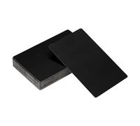 YELARXI Metal Business Card Blanks Aluminum Laser Engraving Business Cards, 86 x 54 x 0.2 mm Fit for Office Name DIY Printing (60 Pack, Bright Black)