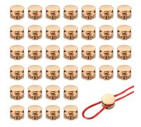 YELARXI Metal Cord Locks, Double Hole Draw String Spring Stopper Fastener Round Slider Toggles End 0.7" & 36 Pcs & Gold -Fitting for (Drawstrings/Shoelaces/Backpack/Clothing/Lanyard)