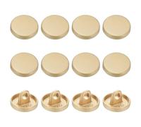 YELARXI Metal Round Flat Buttons, Alloy Shank Round Shaped Sewing Buttons - Fitting for (Men/Women/Coat/Shirt/Suit/Trousers/Sewing Crafts) 9 mm & 12 Pack & Sand Gold