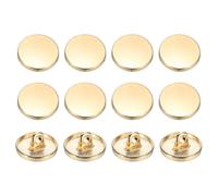 YELARXI Metal Round Flat Buttons, Alloy Shank Round Shaped Sewing Buttons - Fitting for (Men - Women - Coat - Shirt - Suit - Trousers - Sewing Crafts) 12 mm & 12 Pack & Rose Gold