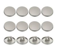 YELARXI Metal Round Flat Buttons, Alloy Shank Round Shaped Sewing Buttons - Fitting for (Men - Women - Coat - Shirt - Suit - Trousers - Sewing Crafts) 12 mm & 12 Pack & Mist Silver