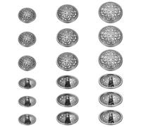 YELARXI Metal Round Hollow Buttons, Retro Hollow Shank Sewing Buttons - Fitting for (Men - Women - Coat - Shirt - Suit - Trousers - Sewing Crafts) 15/20/25 mm & 18 Pack & Black