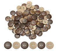 YELARXI Natural Coconut Shell Buttons, 2 Holes Wooden Buttons - Fitting for (Sewing - DIY Crafts - Decorations - Shirt Clothing) 100 Pcs & 18 mm & Brown