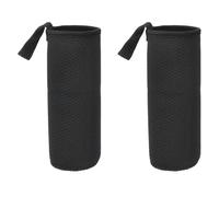 YELARXI Neoprene Water Bottle Sleeves, Water Bottle Carrier 3in 2Pcs, Black | Textured Insulators Beverage Can Sleeves Covers with Strap fit for Hiking Cycling Camping Travel