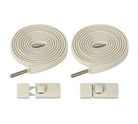YELARXI No Tie Shoelaces, Flat Shoes Strings Elastic Shoe Laces with 2 Metal Square Buckle Clip Polyester & Metal & 1Pair & Beige -Fitting for(Sneakers/Adults/Canvas/Shoes)