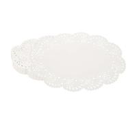 YELARXI Paper Doilies, 12.6 Inch White Lace Doilies Oval Disposable Decorative Placemats Hollow Flower for Desserts Food Crafts Parties Birthday Tableware Decoration (100 Pack, White)