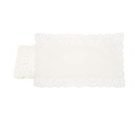 YELARXI Paper Doilies, 13.8 Inch White Lace Doilies Rectangle Disposable Decorative Placemats Hollow Flower for Desserts Food Crafts Parties Birthday Tableware Decoration (50 Pack, White)