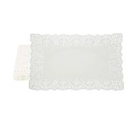 YELARXI Paper Doilies, 15.7 Inch White Lace Doilies Rectangle Disposable Decorative Placemats Hollow Flower for Desserts Food Crafts Parties Birthday Tableware Decoration (100 Pack, White)