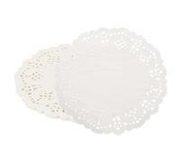 YELARXI Paper Doilies, 4.5 Inch White Lace Doilies Round Disposable Decorative Placemats Hollow Flower for Cakes Desserts Food Crafts Parties Birthday Tableware Decoration (50 Pack, White)