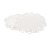 YELARXI Paper Doilies, 9.1 Inch White Lace Doilies Oval Disposable Decorative Placemats Hollow Flower for Cakes Desserts Food Crafts Parties Birthday Tableware Decoration (100 Pack, White)