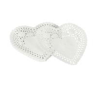 YELARXI Paper Doilies, Heart Paper Lace Doilies Disposable Placemats Modern Tableware Decorative Bulk -Fitting for (Cakes/Desserts/Baked Grilled Fried Food) 4 Inch & 100 Pack & White