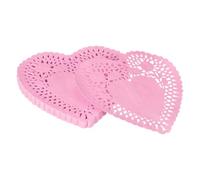 YELARXI Paper Doilies, Heart Paper Lace Doilies Disposable Placemats Modern Tableware Decorative Bulk -Fitting for (Cakes/Desserts/Baked Grilled Fried Food) 6 Inch & 200 Pack & Pink