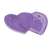 YELARXI Paper Doilies, Heart Paper Lace Doilies Disposable Placemats Modern Tableware Decorative Bulk -Fitting for (Cakes/Desserts/Baked Grilled Fried Food) 4 Inch & 100 Pack & Purple