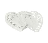 YELARXI Paper Doilies, Heart Paper Lace Doilies Disposable Placemats Modern Tableware Decorative Bulk -Fitting for (Cakes/Desserts/Baked Grilled Fried Food) 4 Inch & 200 Pack & White