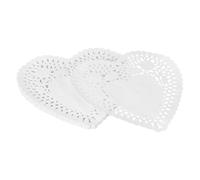 YELARXI Paper Doilies, Heart Paper Lace Doilies Disposable Placemats Modern Tableware Decorative Bulk -Fitting for (Cakes/Desserts/Baked Grilled Fried Food) 6 Inch & 100 Pack & White