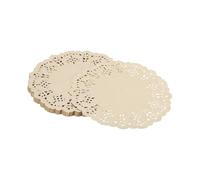 YELARXI Paper Doilies, Paper Lace Doilies Disposable Round Modern Decorative Placemats Bulk, 3.5 Inch Fit for Cakes Desserts Crafts Baked Grilled Fried Food Tableware (150 Pack, Kraft)