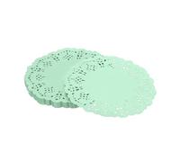 YELARXI Paper Doilies, Paper Lace Doilies Disposable Round Modern Decorative Placemats Bulk, 3.5 Inch Fit for Cakes Desserts Crafts Baked Grilled Fried Food Tableware (150 Pack, Green)