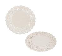 YELARXI Paper Doilies, Round Lace Paper Placemats Modern Decorative Placemats Table Mats - Fitting for (Baked/Fried Foods/Wedding/Party Decor/DIY), 12" & 100 Pack & White