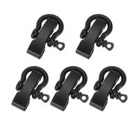 YELARXI Paracord Bracelet Shackle Buckle, Metal Survival Bracelet Bow Anchor Adjustable D Bow Shackle Use Screw Pin Buckles 5Pcs & Black & Flat Head-Fit for (Camping/Belt/Outdoor Rope)