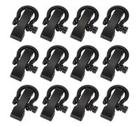 YELARXI Paracord Bracelet Shackle Buckle, Metal Survival Bracelet Bow Anchor Adjustable D Bow Shackle Use Screw Pin Buckles 12Pcs & Black & Round Head-Fit for (Camping/Belt/Outdoor Rope)