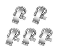 YELARXI Paracord Bracelet Shackle Buckle, Metal Survival Bracelet Bow Anchor Adjustable D Bow Shackle Use Screw Pin Buckles 5Pcs & White & Round Head-Fit for (Camping/Belt/Outdoor Rope)
