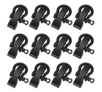 YELARXI Paracord Bracelet Shackle Buckle, Metal Survival Bracelet Bow Anchor Adjustable D Bow Shackle Use Screw Pin Buckles 12Pcs & Black & Flat Head-Fit for (Camping/Belt/Outdoor Rope)