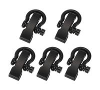 YELARXI Paracord Bracelet Shackle Buckle, Metal Survival Bracelet Bow Anchor Adjustable D Bow Shackle Use Screw Pin Buckles 5Pcs & Black & Round Head-Fit for (Camping/Belt/Outdoor Rope)