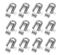 YELARXI Paracord Bracelet Shackle Buckle, Metal Survival Bracelet Bow Anchor Adjustable U Bow Shackle Use Screw Pin Buckles 12Pcs & White & Flat Head-Fit for (Camping/Belt/Outdoor Rope)