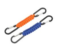 YELARXI Paracord Keychain Aluminum Paracord Lanyard Key Chain, Heavy Duty Braided D Ring Clips Fit for Men Women Bottle Keys Backpacks Camping Hiking - (2 Pack, Orange/Dark Blue)