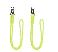 YELARXI Paracord Lanyard, 550 Keychain Lanyard Heavy Duty Necklace Keychain Braided Wrist Strap for Men Women Outdoor Activity Survival Key Whistle Rope ID Badge (2 Pack, Luminous Yellow)